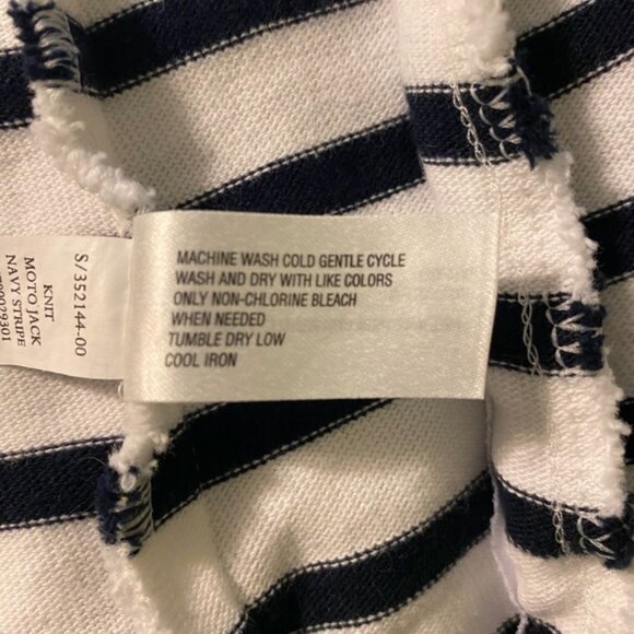 Gap Navy & White Striped Moto Jacket Size Small. - Picture 10 of 12